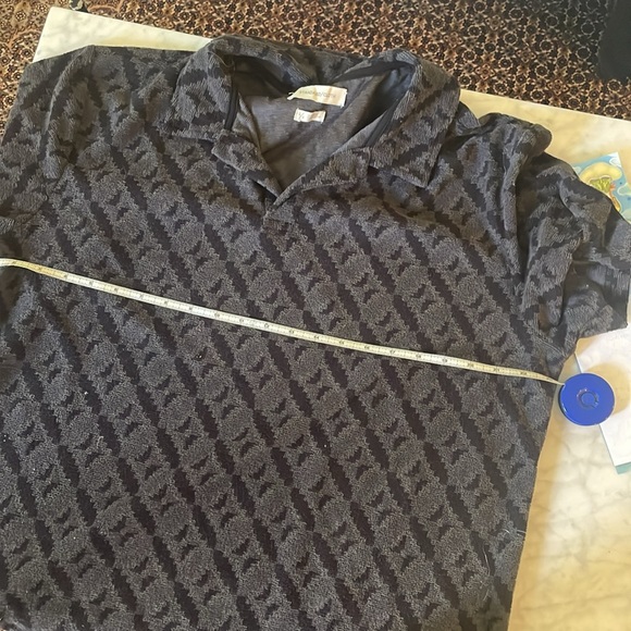 Super cool mean terry cloth polo shirt perfect for summer pattern very unique - Picture 3 of 6